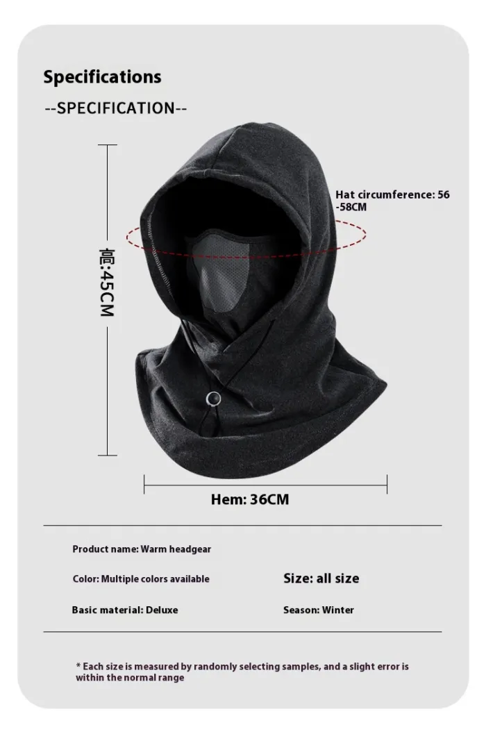 Winter Fleece Balaclava Hood, Windproof Face Mask and Neck Warmer for Skiing, Cycling and Snow Shoveling - detail photo 9