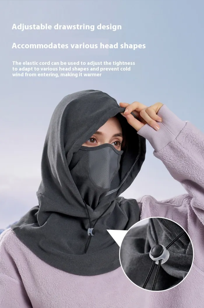 Winter Fleece Balaclava Hood, Windproof Face Mask and Neck Warmer for Skiing, Cycling and Snow Shoveling - detail photo 4