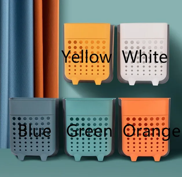 Wall mounted Folding Laundry Basket Large Size Orange - Shop at LoveMi