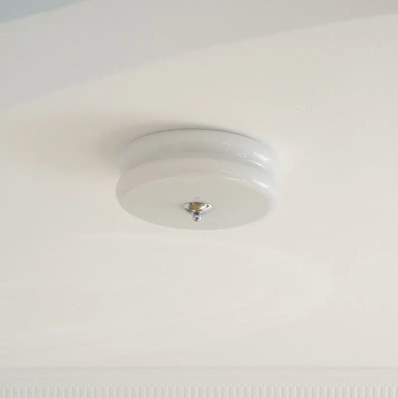 Medieval French Simplicity Cream Ceiling Glass Lamp