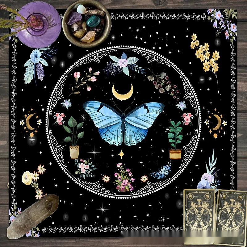 Title 17, Tovaglia decorativa con fiori, farfalle e luna ...