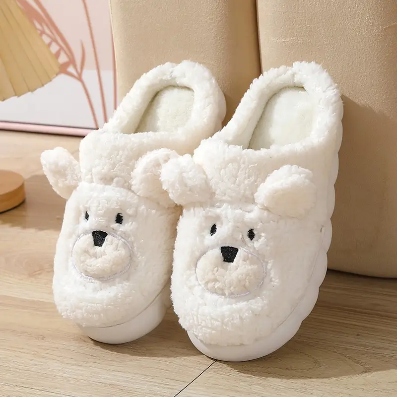 Winter New Cute Cartoon Bear Cotton Slippers Household