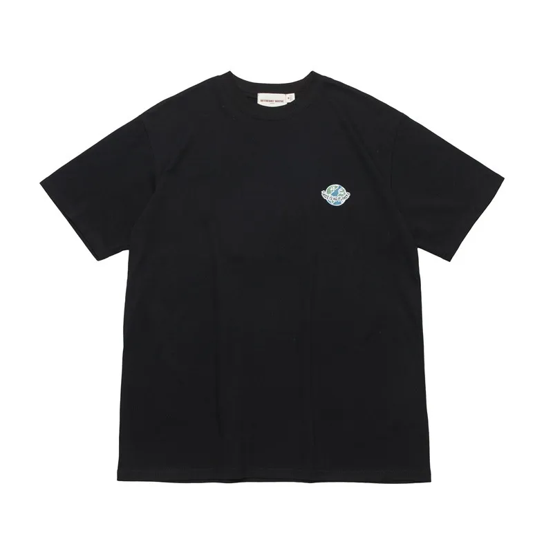 Couple T-shirt Loose Short Sleeve Top - Black