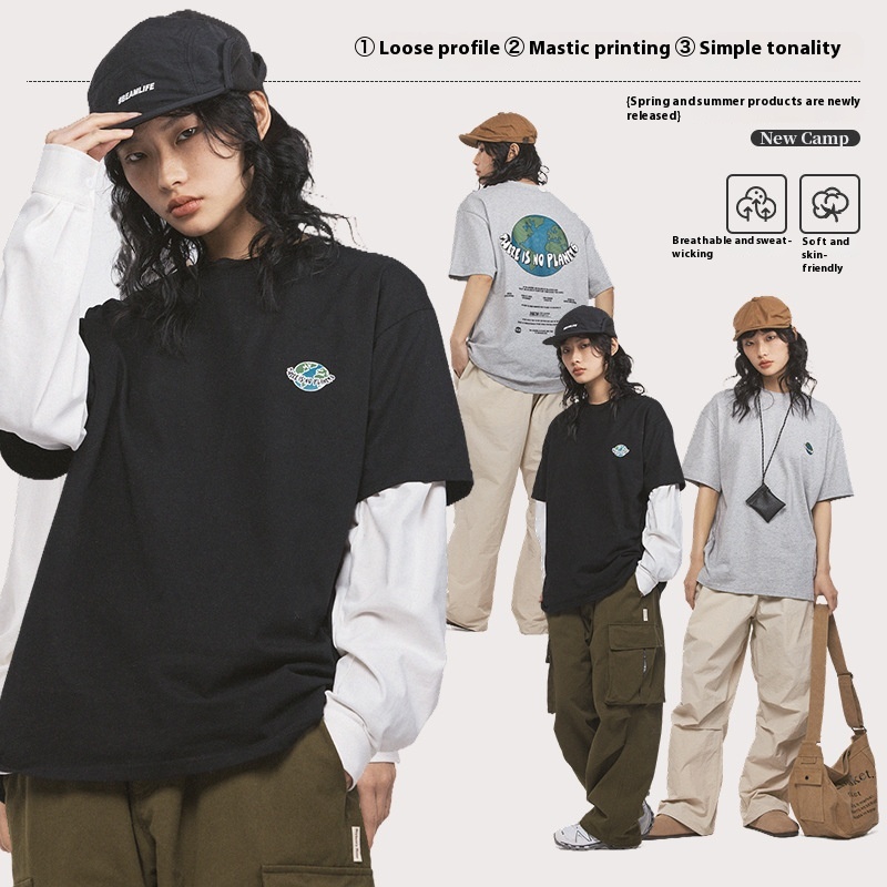 Couple T-shirt Loose Short Sleeve Top