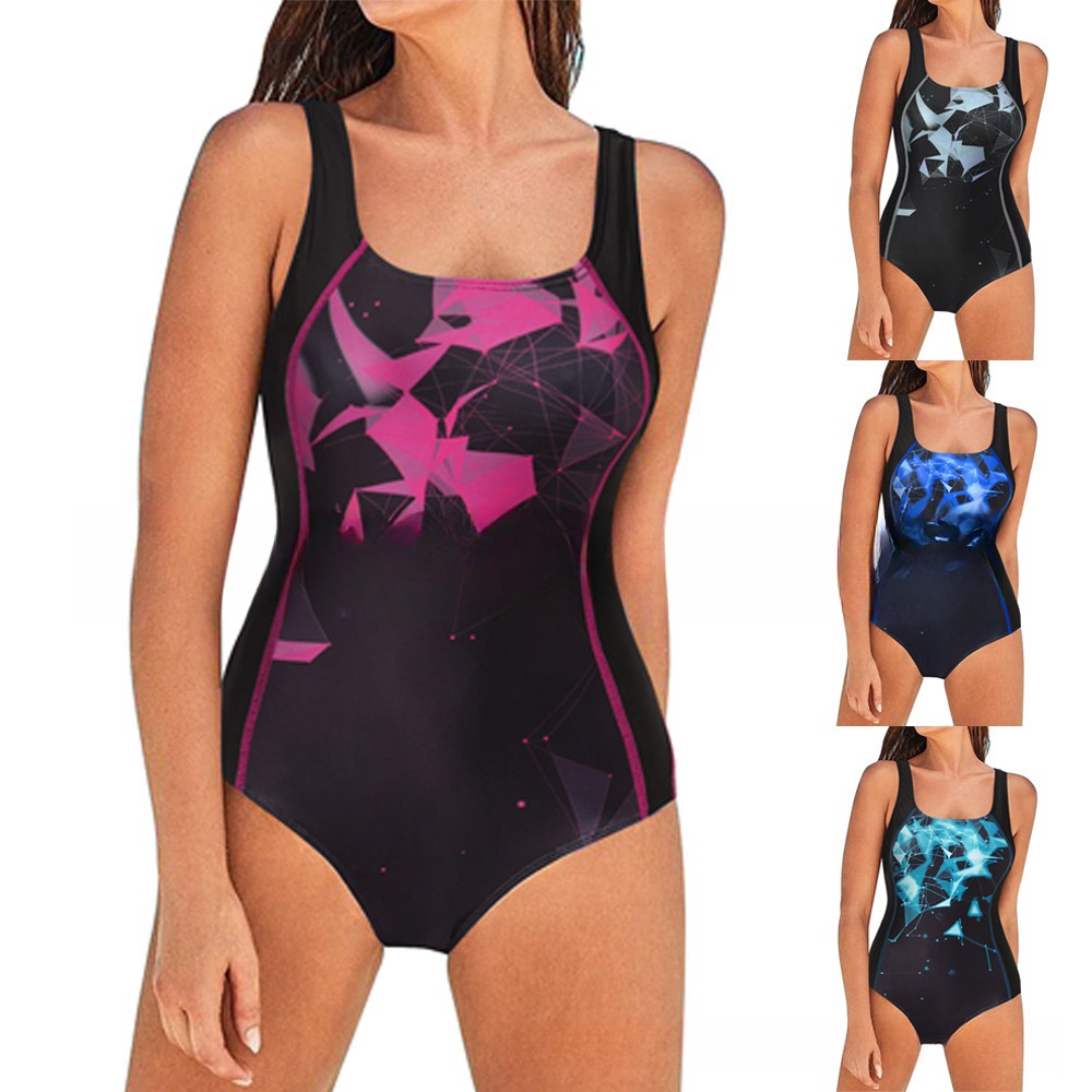 Title 2, European And American Solid Color One-piece Swi...