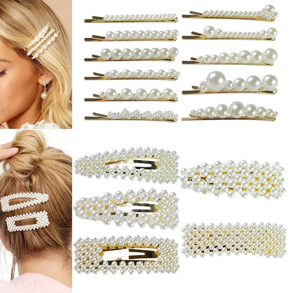 Hair Accessories Pearl Barrettes Updo BB Clip