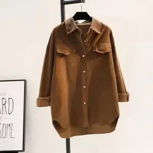 Heavy Double Pocket Shirt Jacket Cardigan Coffee - Shop at LoveMi
