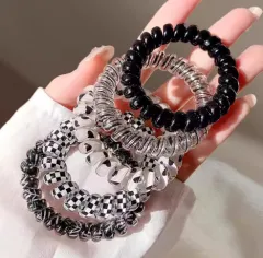 Shining Telephone Line Hair Ring Girl - Black Floral One For Each Colo - View 1