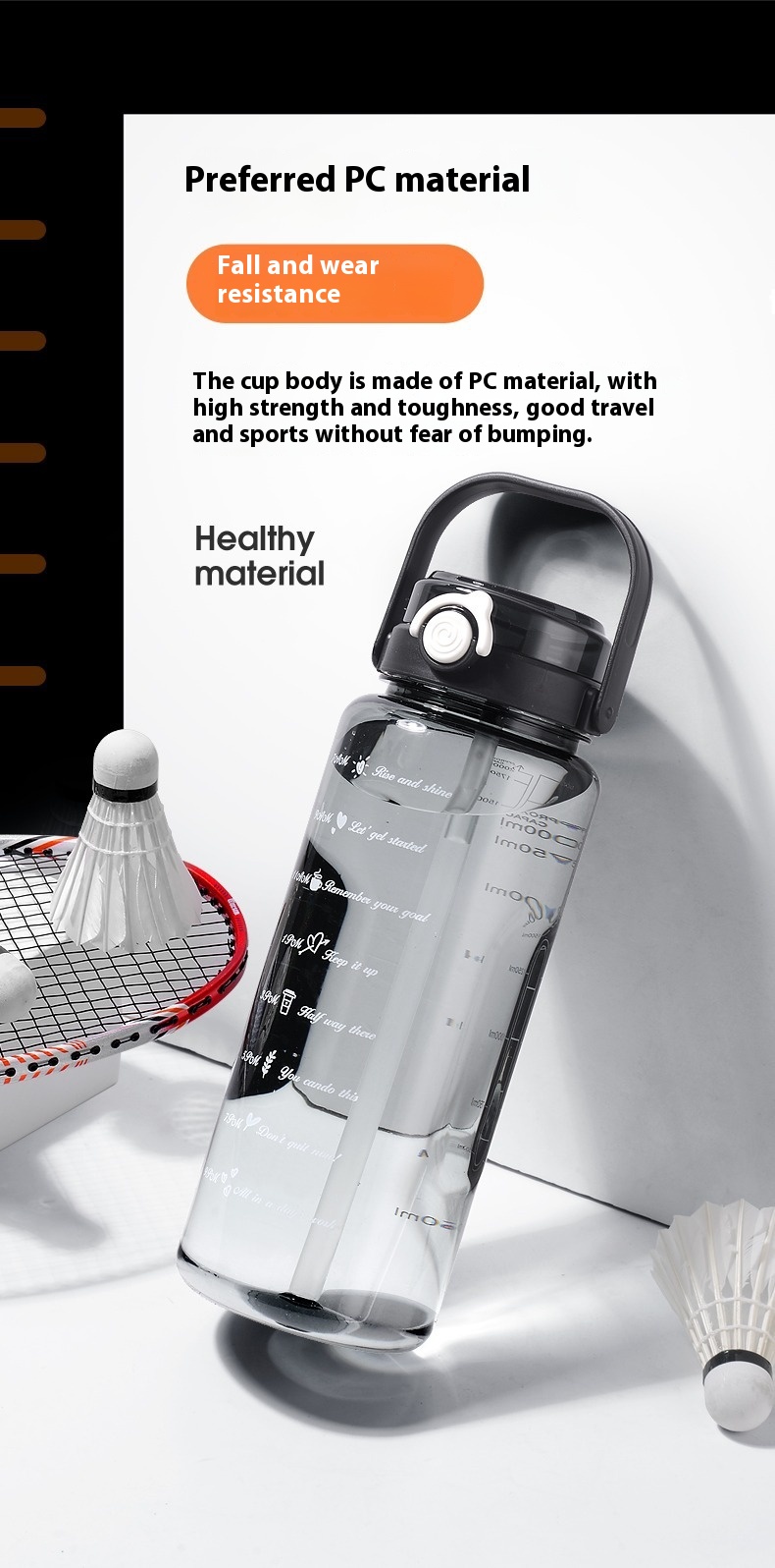 Title 8, Large Capacity Double Drink Sports Bottle Food ...