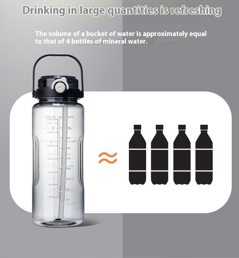 Title 4, Large Capacity Double Drink Sports Bottle Food ...