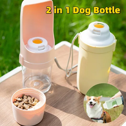 2 in 1 Travel Dog Water Bottle Pet Dispenser