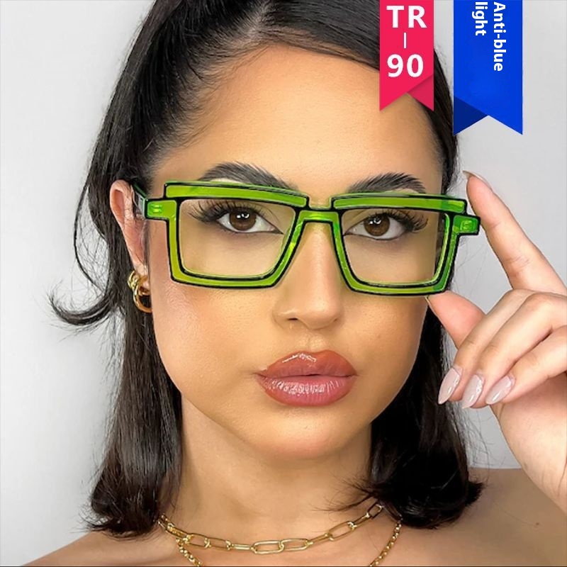 Quadratic Plain Ins Square Anti-Blue Ray TR90 Glasses - Image 5