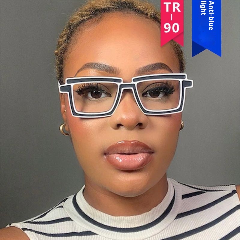 Quadratic Plain Ins Square Anti-Blue Ray TR90 Glasses - Image 8