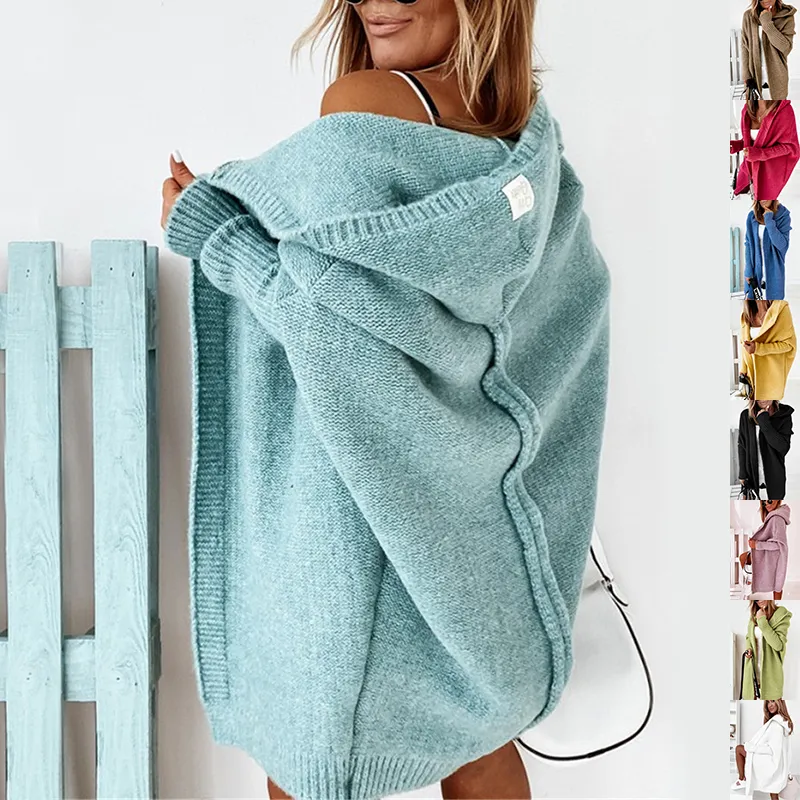 Oversized Hooded Knit Cardigan