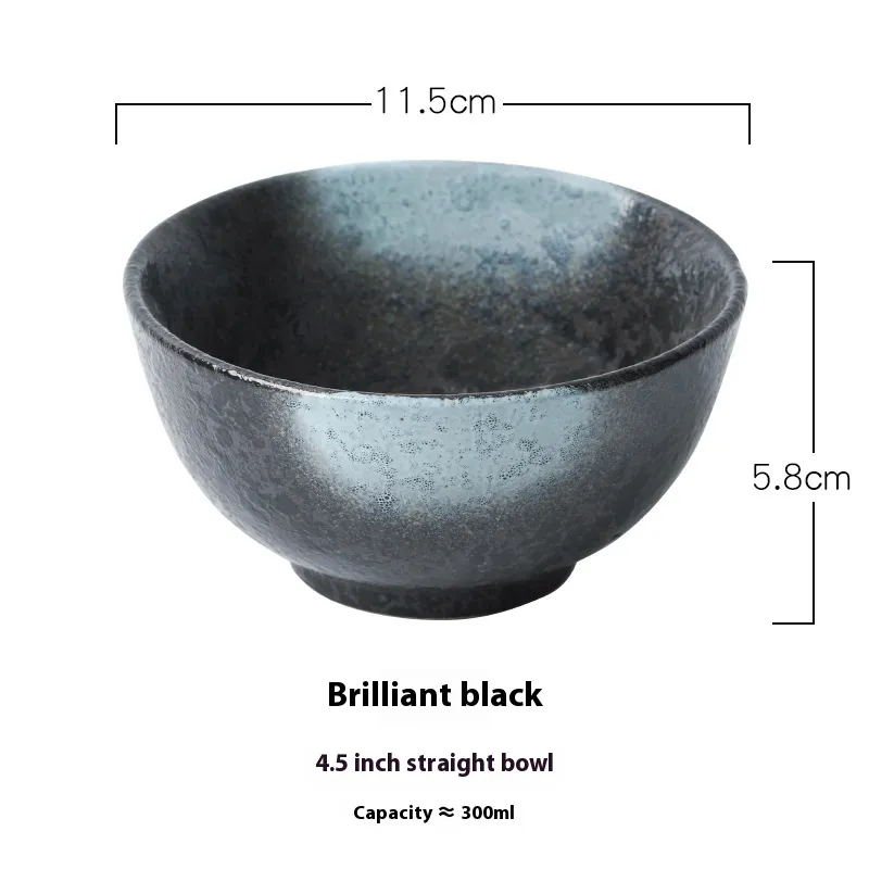 Ceramic Japanese Tableware Household Minimalist Style - Black
