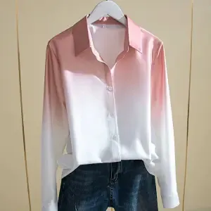 Personality Gradient Age Reduction Western Style Shirt Lady - Pink