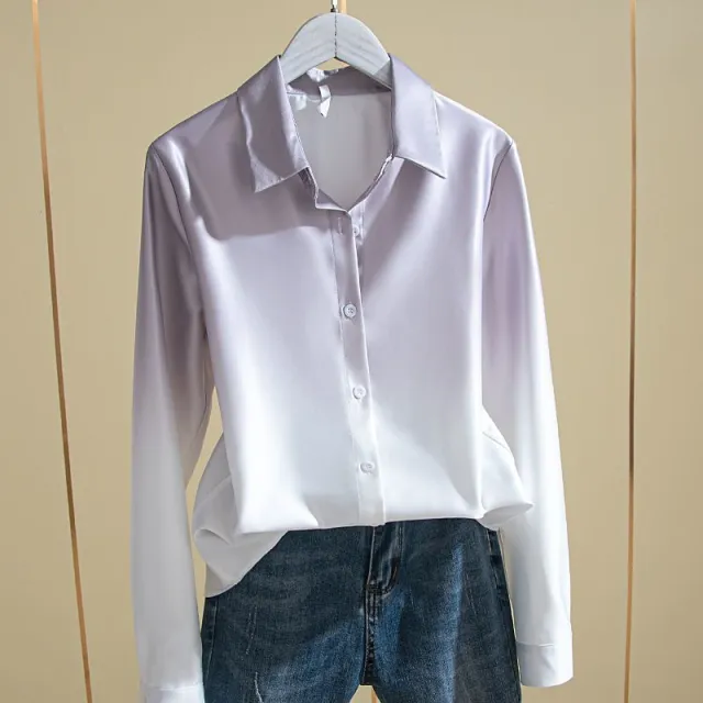 Personality Gradient Age Reduction Western Style Shirt Lady Red - Shop at LoveMi