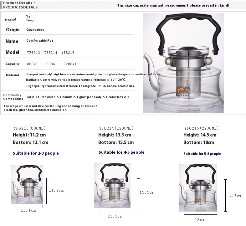 Title 1, Heat-resistant Borosilicate Open Fire Heating C...