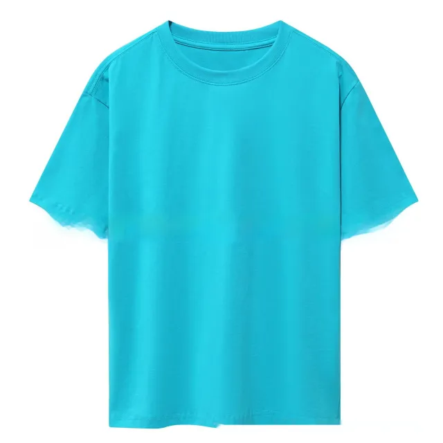 Loose Bottoming Mid length Short Sleeve Women's Summer Wear Lake Blue - Shop at LoveMi