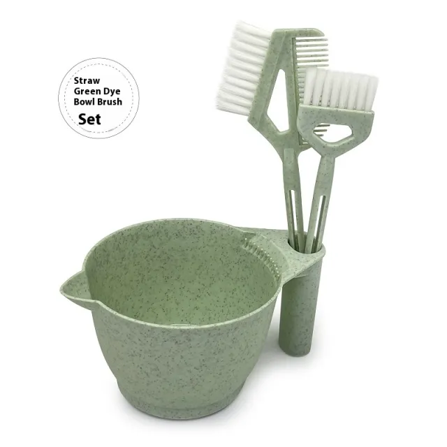 Hair Dye Straw Bowl Brush Set Straw Green Suit - Shop at LoveMi