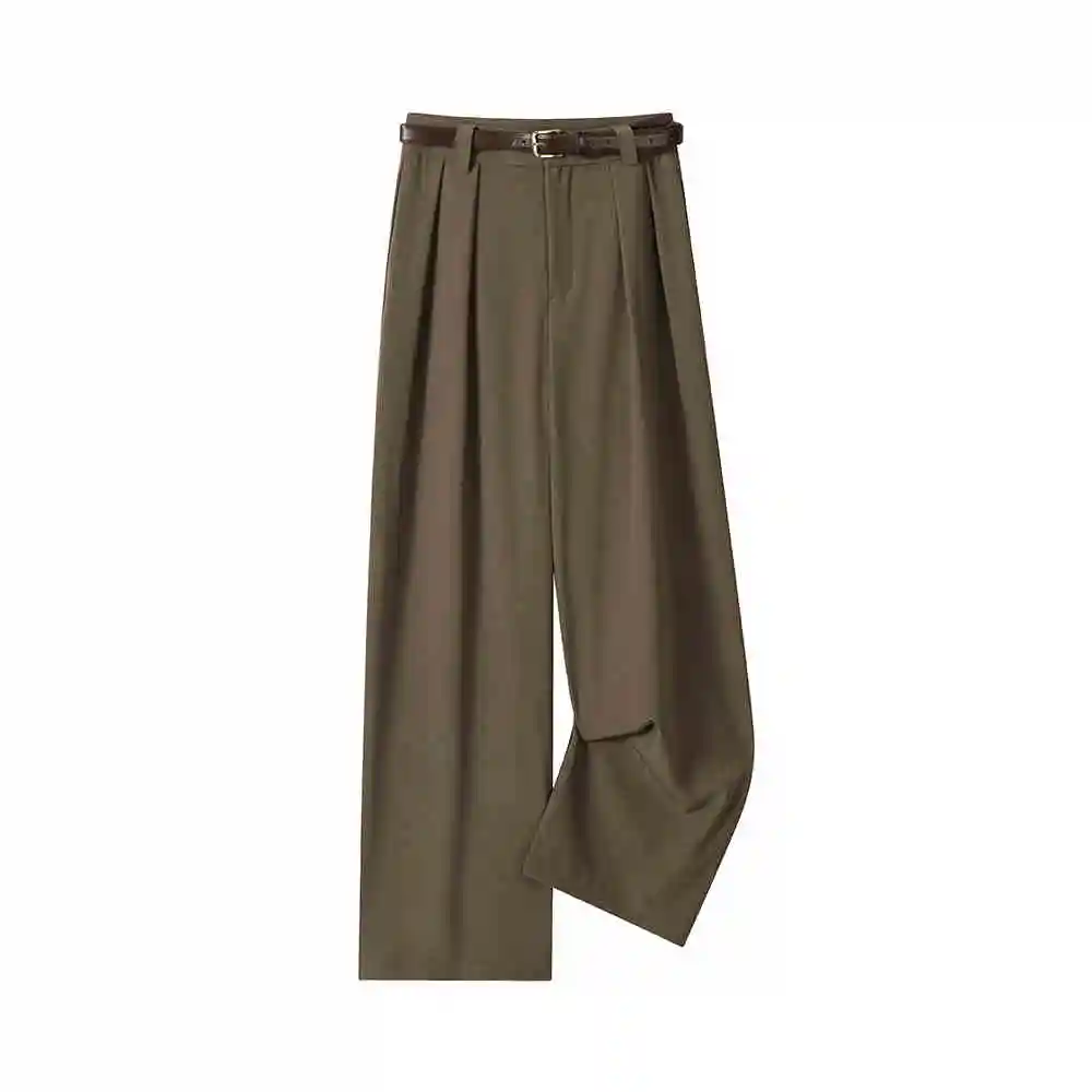 Women's High Waist Straight Suit Casual Pants