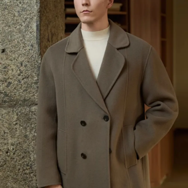 Double-sided Woolen Coat Men's Mid-length Thick