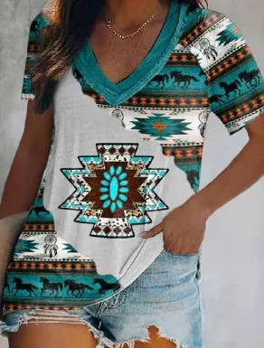 Ethnic Style Two Layers Collar Short Sleeve Sz153 - Shop at LoveMi