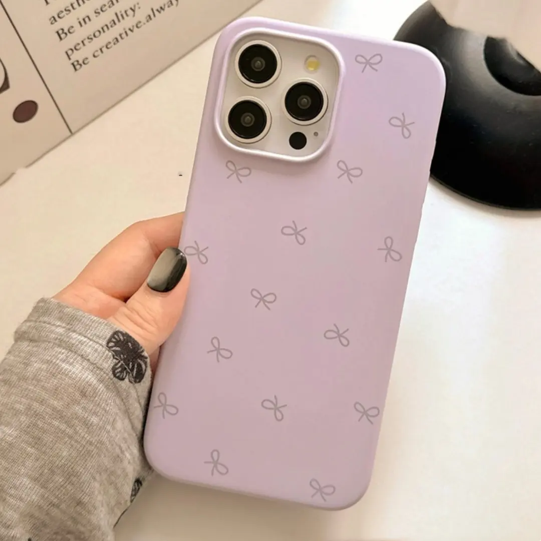 Phone Case Bow Liquid Silicone Skin Feeling