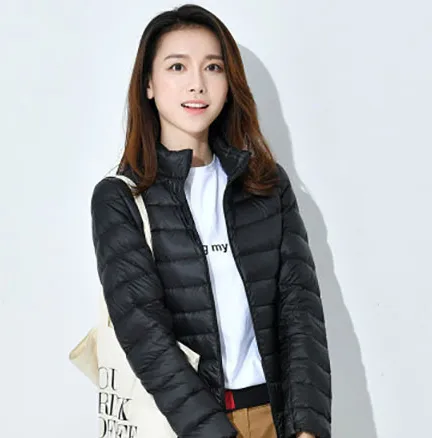 Lightweight Thickened Thermal Slim Fit Korean Style White Duck Down Fashionable Jacket Black - Shop at LoveMi