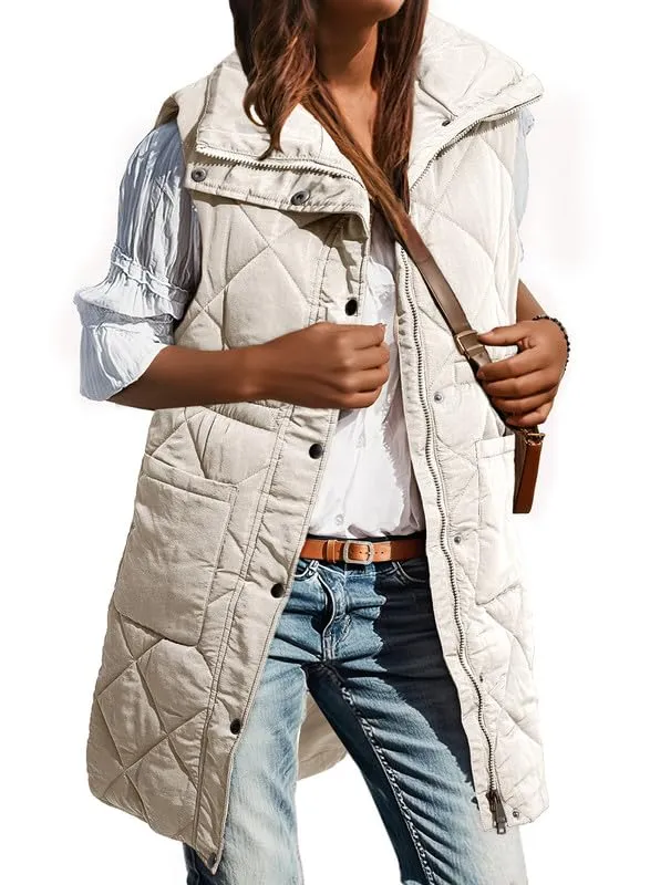 Vest Slim Fit Temperament Coat Top For Women - Beige