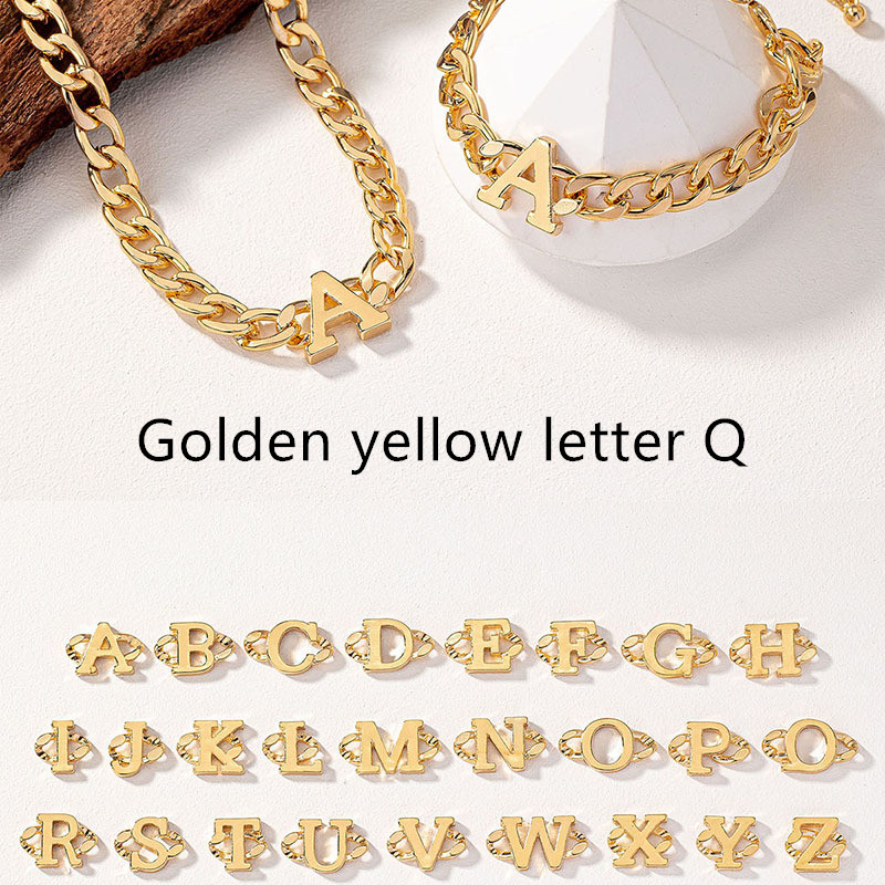 Golden Yellow Letter Q