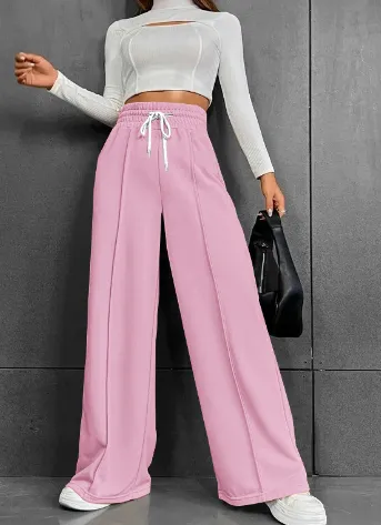 Outdoor Dance Leisure Loose fitting Wide leg Trousers Pink - Shop at LoveMi