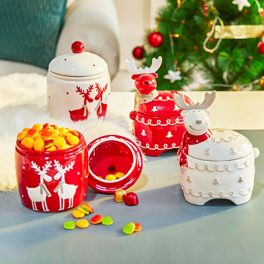 Ceramic Pot Creative Elk-shaped Candy Storage Tank