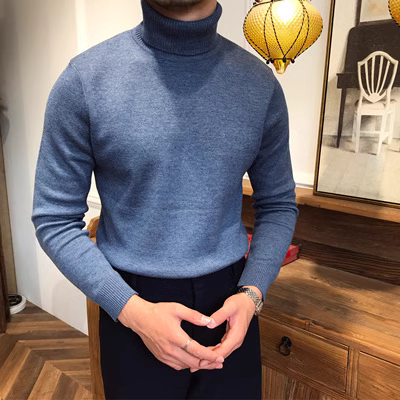 Black Navy Blue Turtleneck