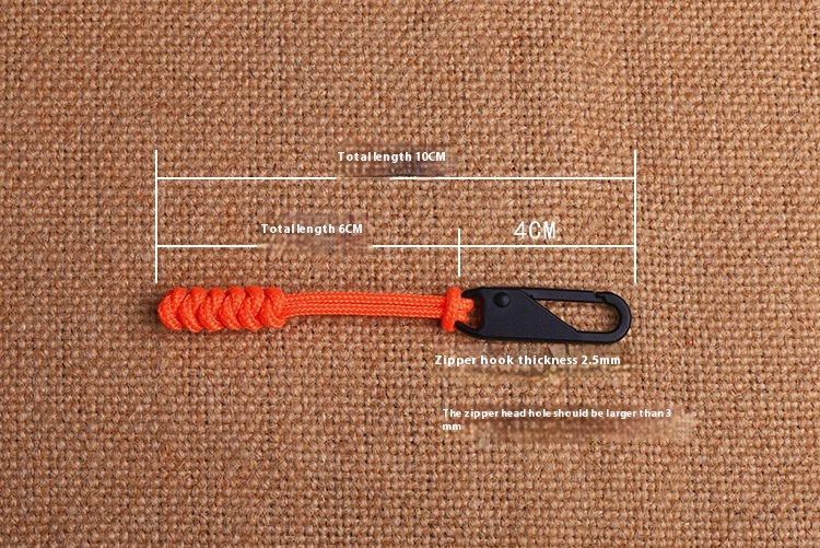 Title 5, Parachute Cord Woven Outdoor Bag Zipper Pull He...