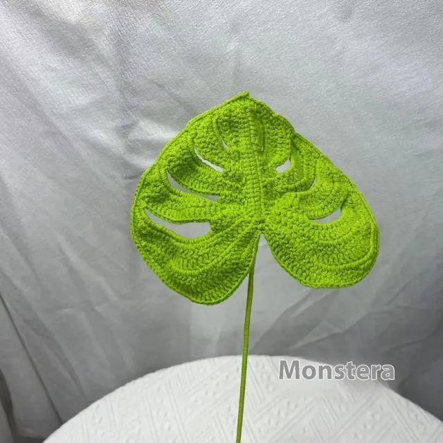 Creative Home Yarn Knitting Simulation Flower 25 Monstera Deliciosa Green - Shop at LoveMi