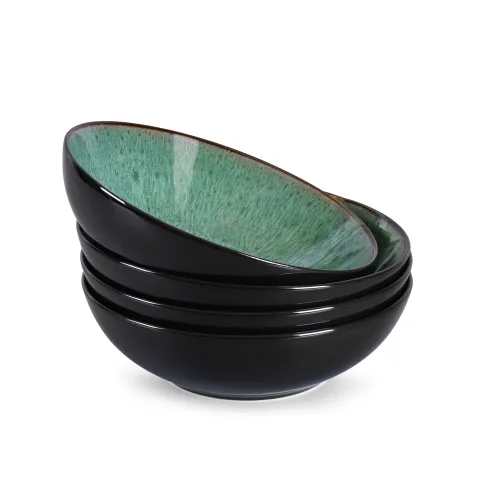 Western Kiln Change Peacock Green Bowl 30oz Set Of 4 For