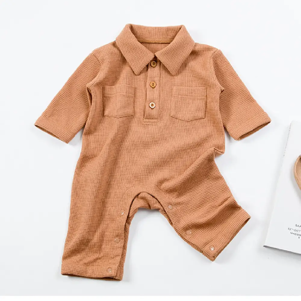 Spring And Autumn Fashion Personalized Baby Waffle Jumpsuit