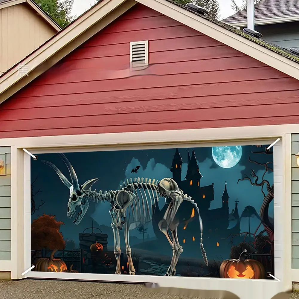 Creative Printed Dinosaur Skeleton Garage Door Decoration