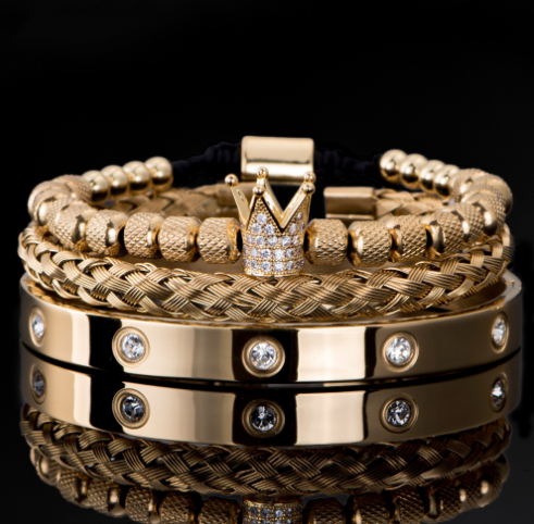 3piece gold and diamond brace