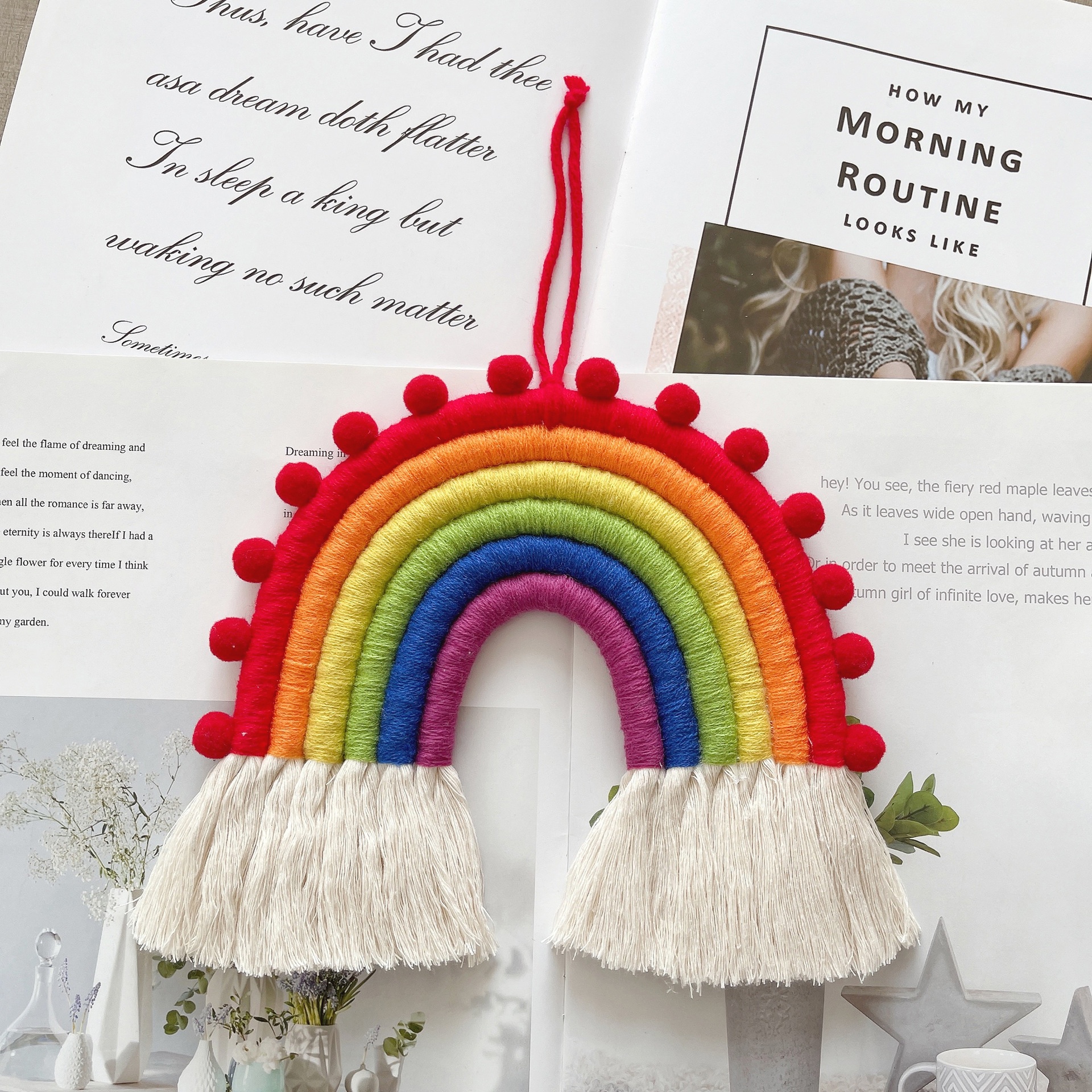 Children's Room Decoration Pendant Woven Rainbow Ornaments