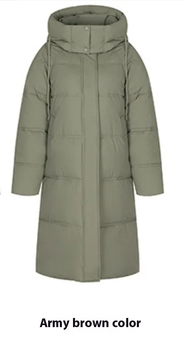 Long Over The Knee Thickened Hooded Jacket - Green