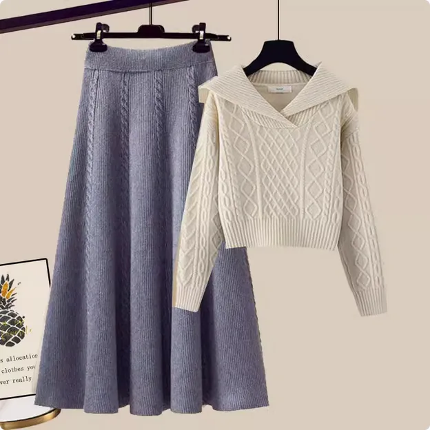 Autumn And Winter New Solid Color Loose And Lazy Style Short Knitwear For Women Set A - Shop at LoveMi