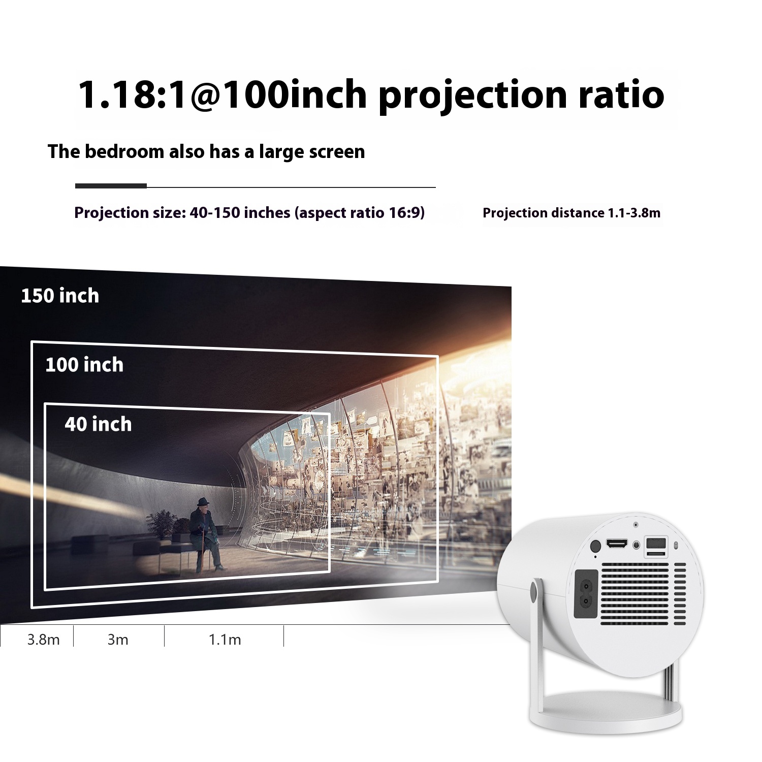 Title 1, Portable Small Straight Projector for Home Use,...