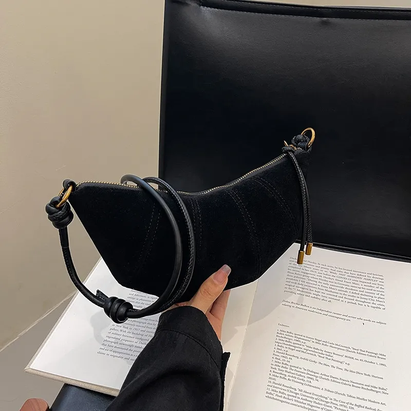 Women's Minimalist Canvas Crossbody Tote Bag - Black