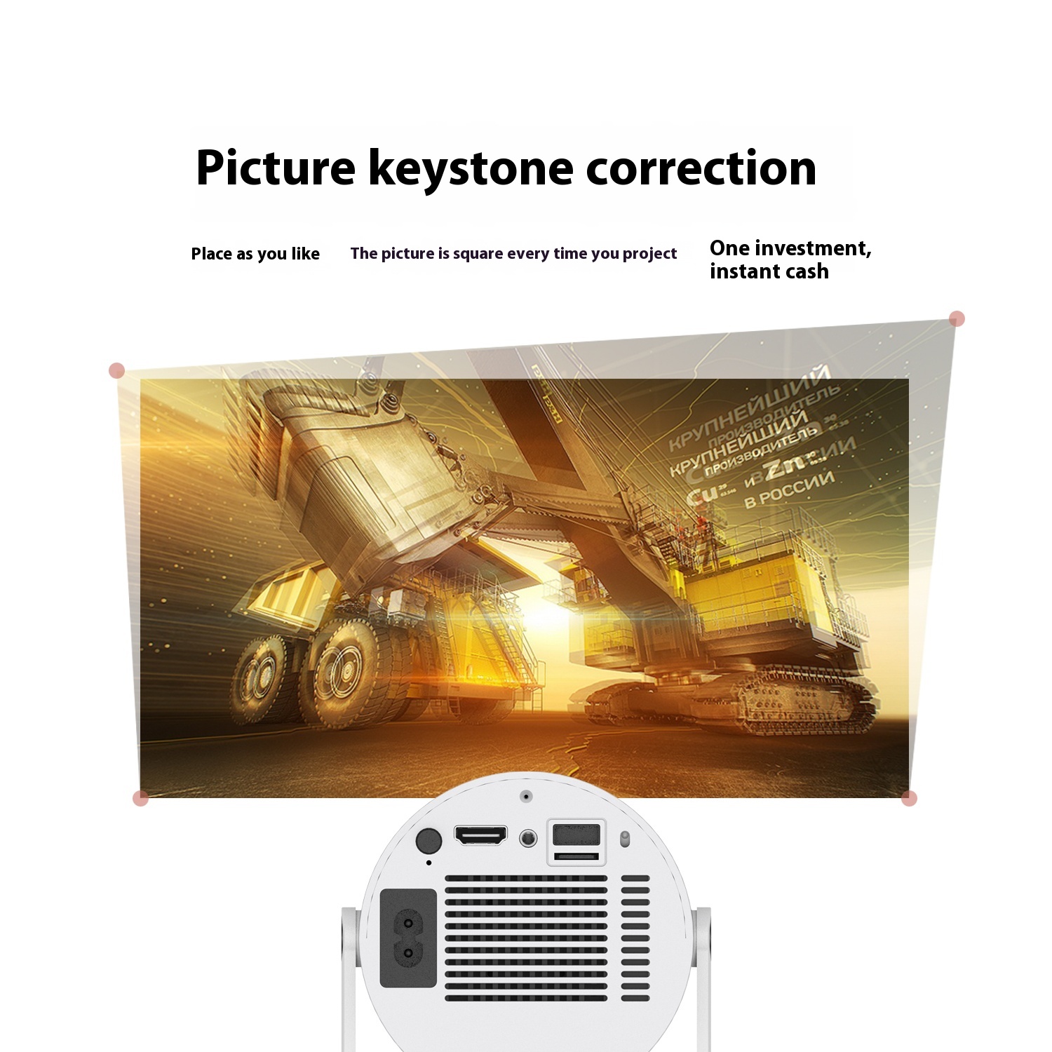 Title 5, Portable Small Straight Projector for Home Use,...