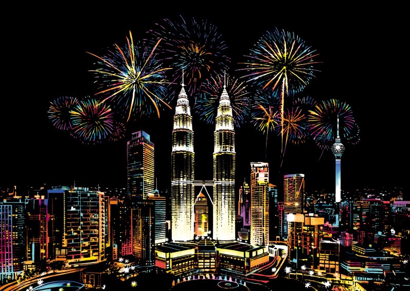 Color 3 Malaysia Twin Towers