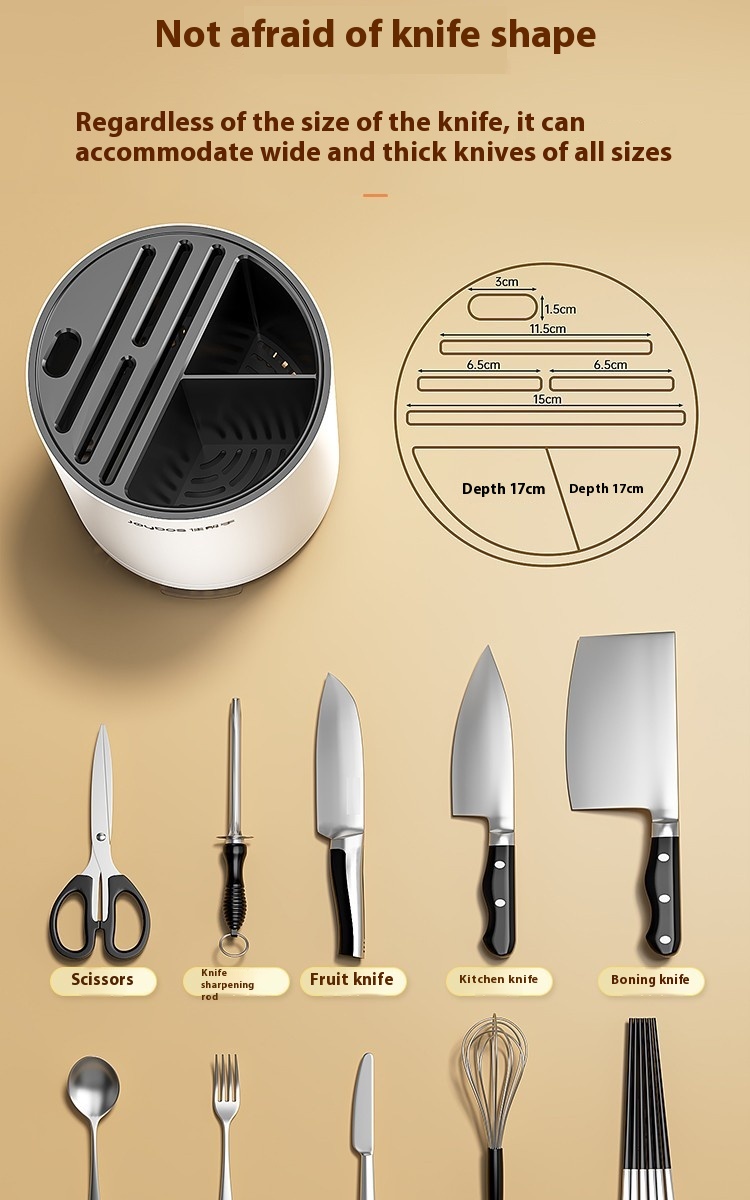 Title 5, Kitchen Rotating Knife Holder And Storage Rack ...