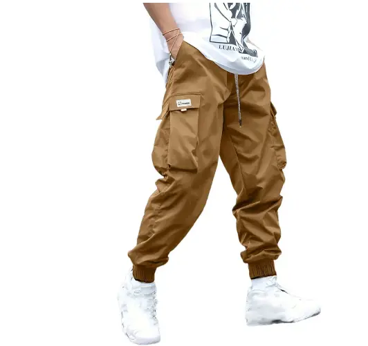 Multi-pocket Cargo Pants Men's Casual Hip-Hop Drawstring Trousers Outdoor