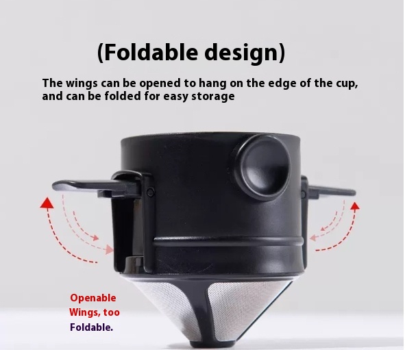 Title 7, Folding Hand Coffee Tea Stainless Steel Double-...